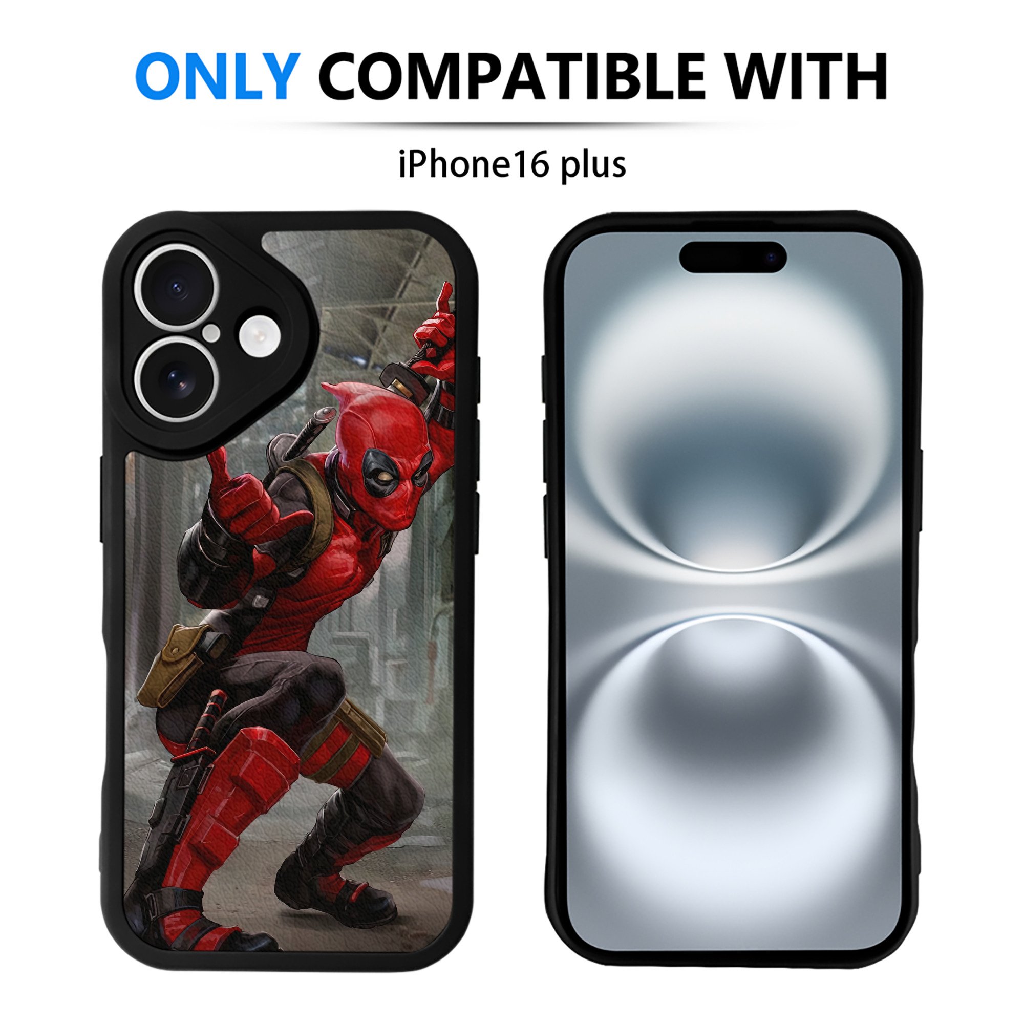 （画像用） Deadpool デッドプール 【iPhone 16シリーズ対応】シリコンスマホケース（レザー調） 材質：シリコン
